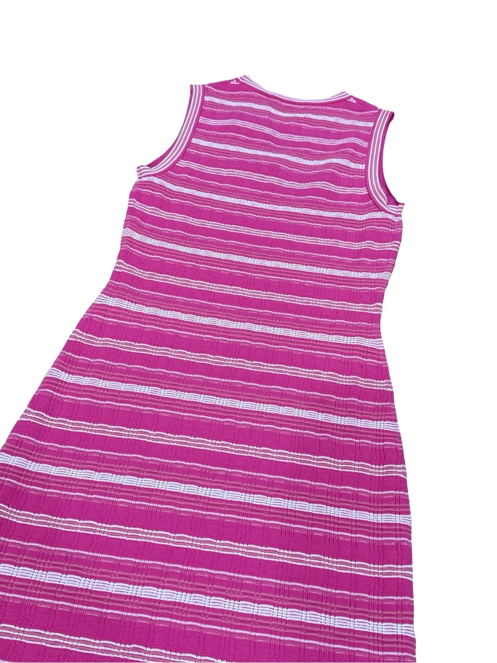 ๐ NWT Theory Carnation Multi Stripe Rib Knit Midi Tank Dress XS Sweater Crepe - Picture 13 of 14